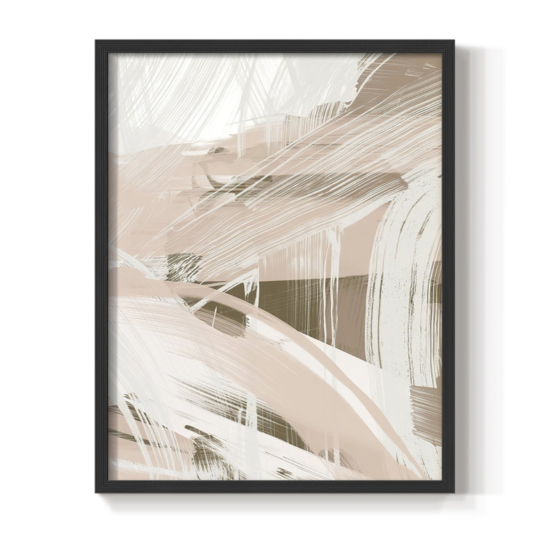 Reproduction encadrée Earthtone Swipe II - bois massif, Noir, H 14 po x l 11 po