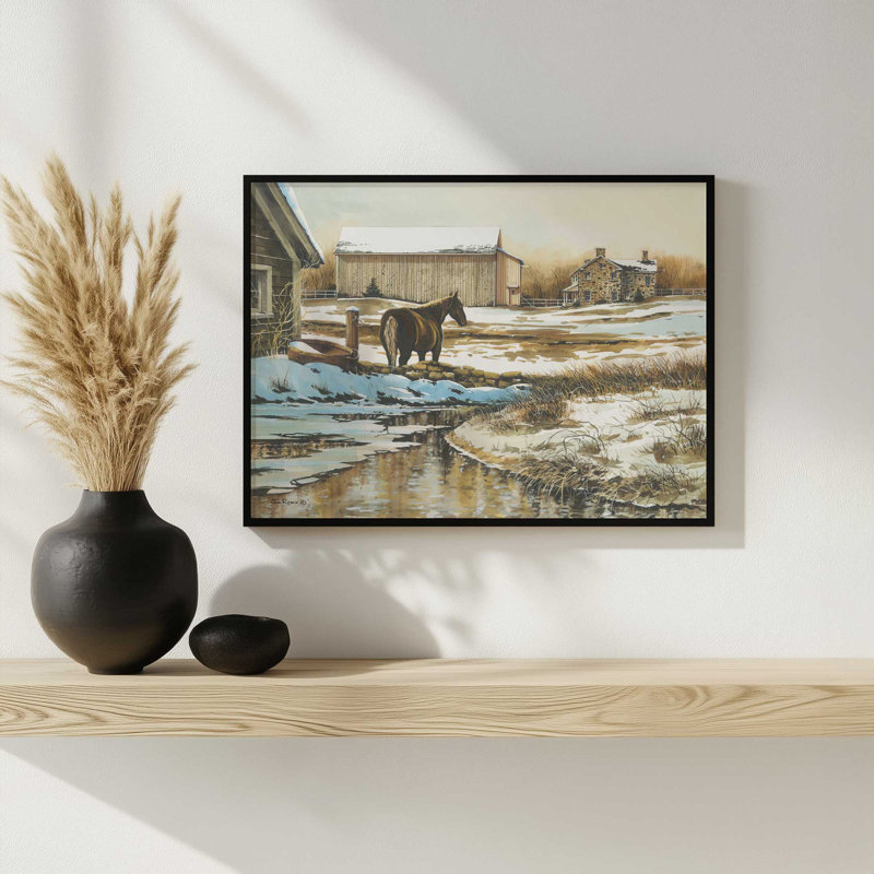 «Look Back» par John Rossini, reproduction d'art, L 48 x H 36, Framed Print, Gold