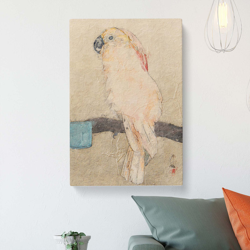 Obatan Parrot by Hiroshi Yoshida - Wrapped Canvas, 50cm H x 35cm W x 3cm D