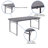 Noah 48.25" Plastic Rectangular Adjustable Fold-in-Half Table with Handle-26400193