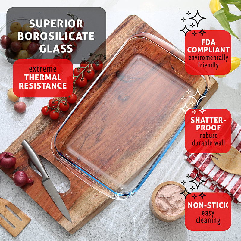 Ivy Bronx Baking Lasagna Pans Set with lid