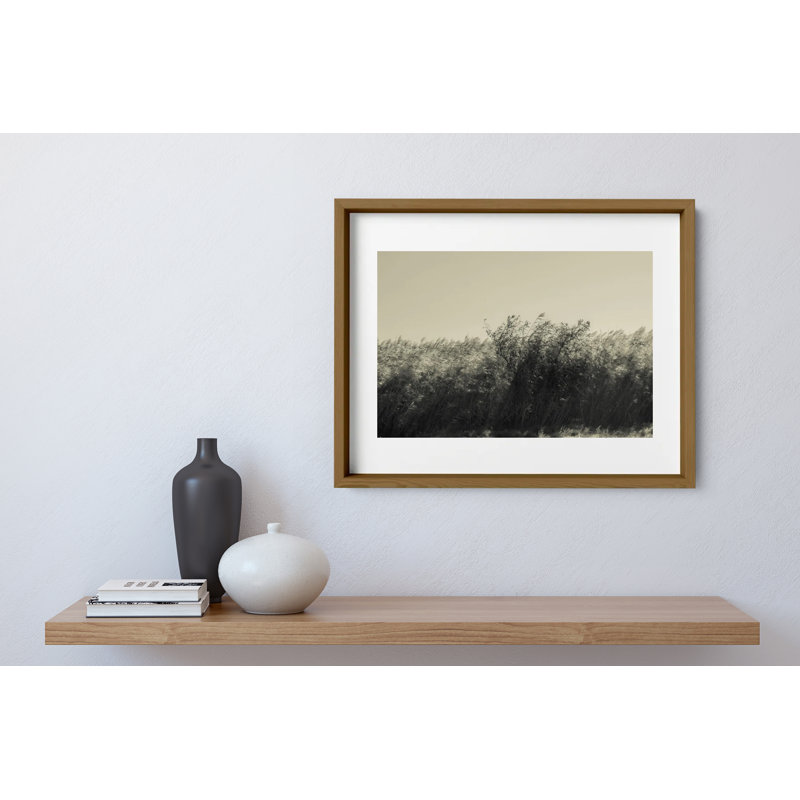 The Summer Wind Print by Joseph Regan, 14" H x 16" W x 0.75" D, Walnut