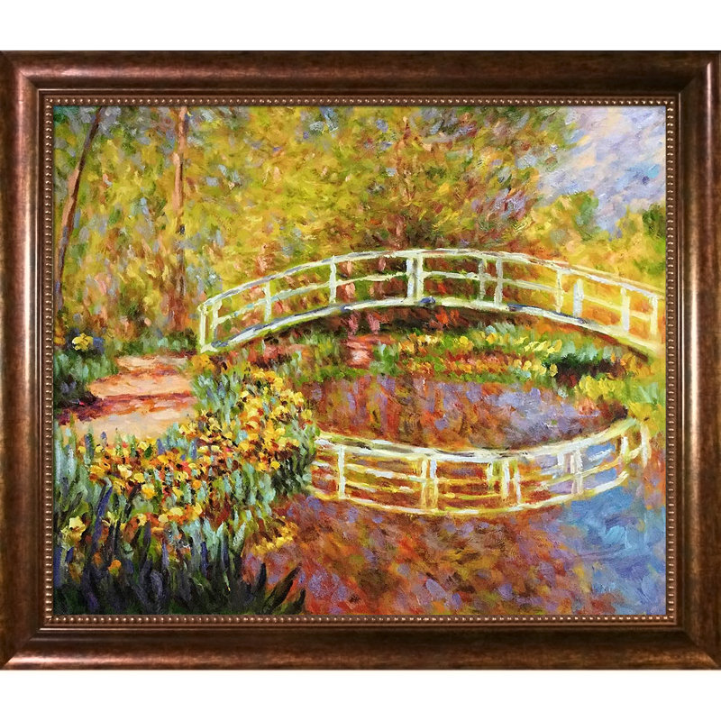 « japanese bridge » par claude monet, peinture à l’huile sur toile encadrée, H 24 po x l 28 po x P 2 po, Perle de Vérone