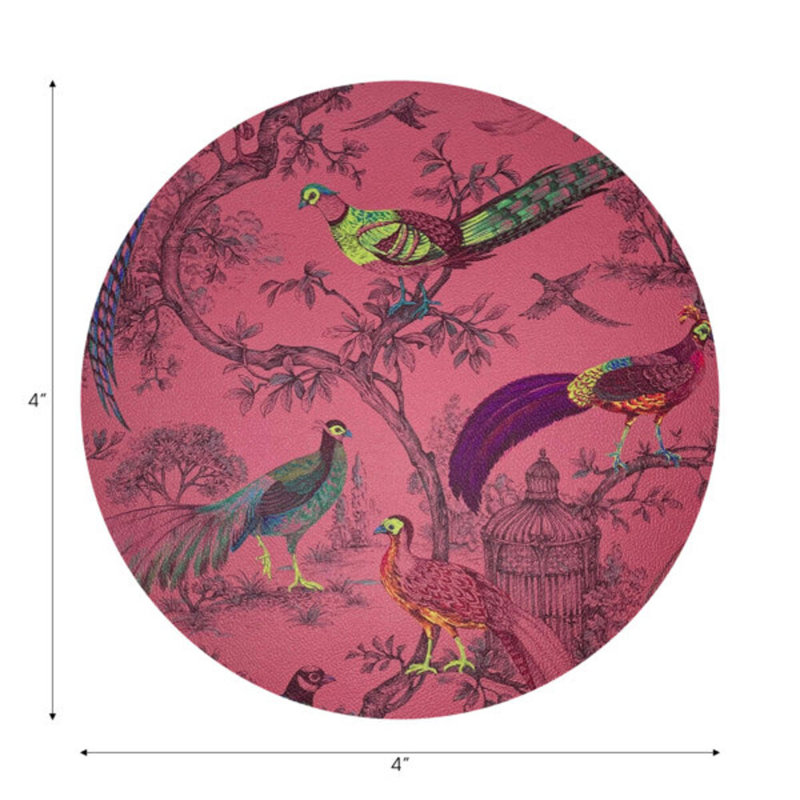Sous-verres ronds en cuir Pheasant, Paprika
