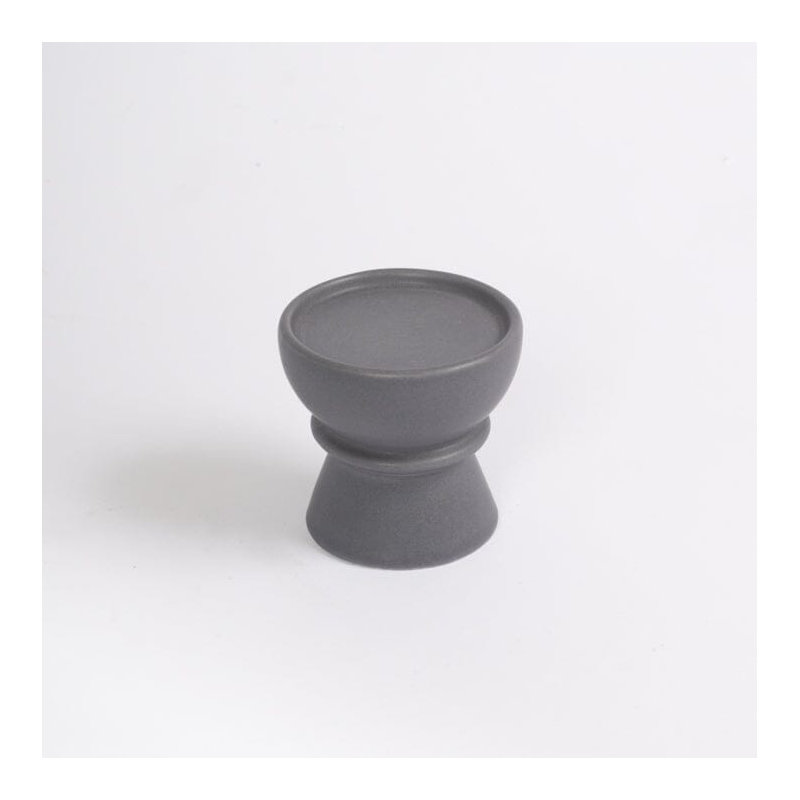 Nellija 2 Piece Ceramic Tabletop Candle Accessories Set, Grey