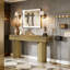 Table d'appoint rustique, console compacte, canapé