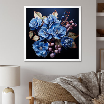 Harmonie noire et bleue Harmony I - Hydrangea Wall Art Living Room