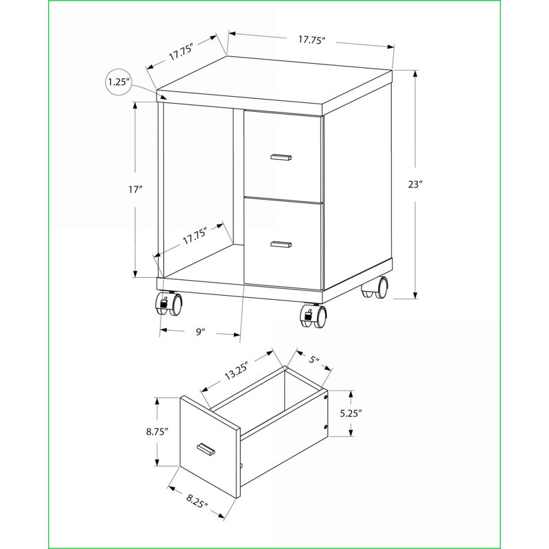 Cabinets, Rolling File Cabinet with Storage - Modern Contemporary Office Printer Cart | Snow White | Particle Board, White