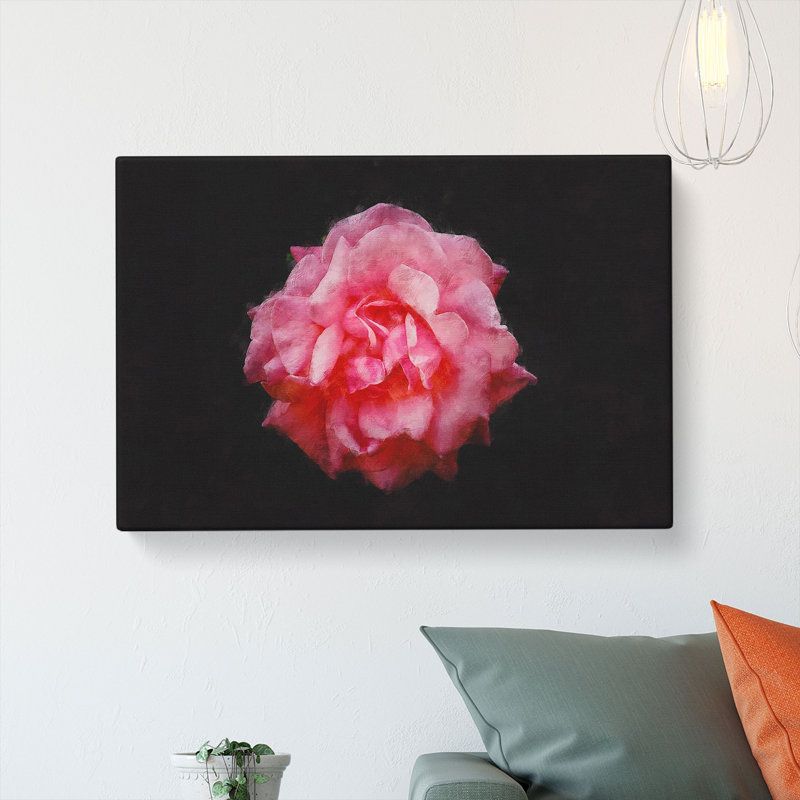 Lone Pink Carnation - Wrapped Canvas, 40cm H x 60cm W x 3cm D