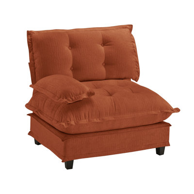 Modular Chenille Left-Facing Sofa Sectional - Orange