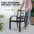 Modbury Outdoor 5-Piece Dining Set, 4 Iron Chairs, 37 Inch Square Table with 1.57'' Umbrella Hole, for Garden, Black-2033115589-2033115588