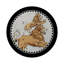 Zodiac Leo Black Vegan Leather Round Coasters-119015367