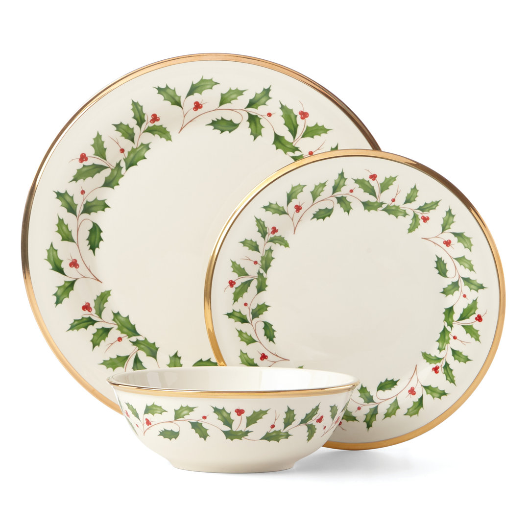 Holiday 3 Piece Dinnerware Set, Service for 1 Lenox