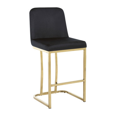 Upholstered Counter Stool With Metal Frame