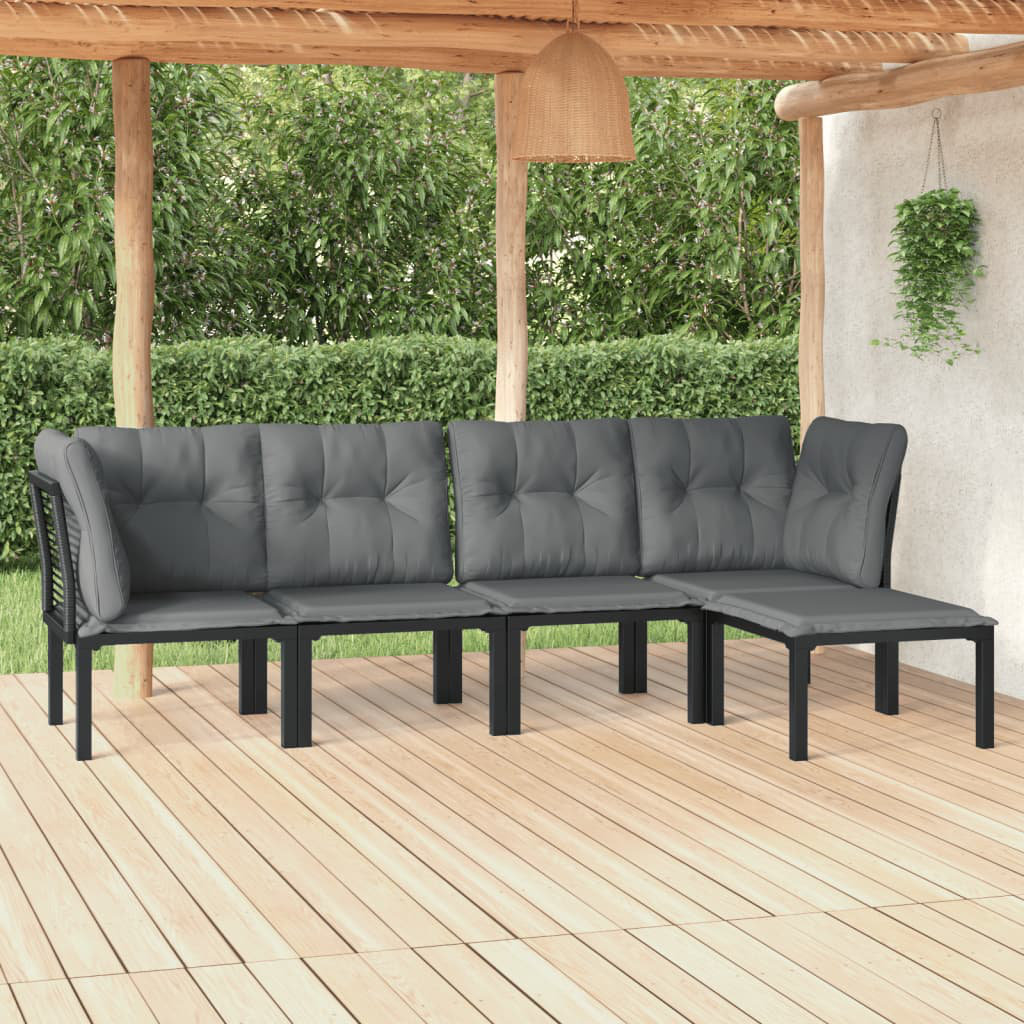 4-Sitzer Lounge-Set Kyriakoula aus Polyrattan mit Polster