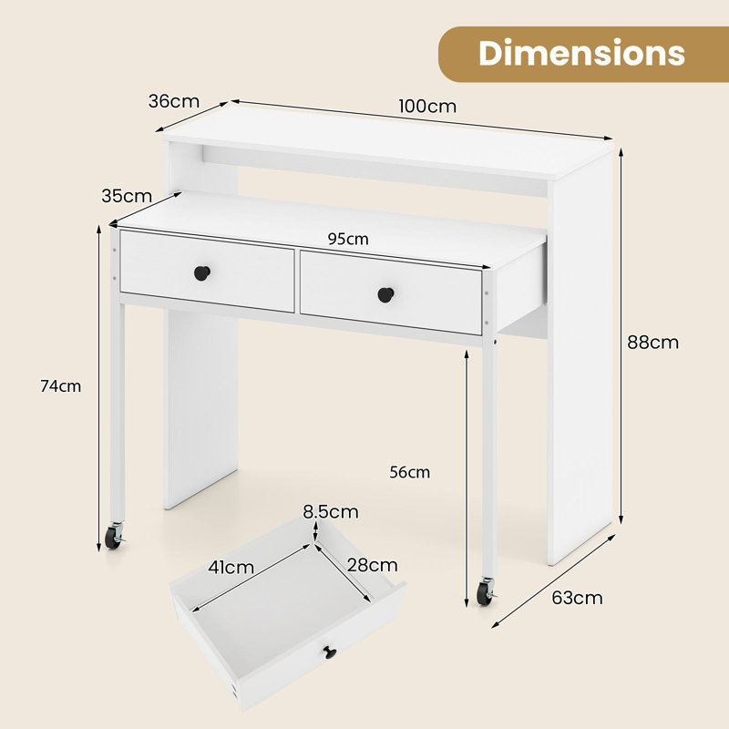 Computer Desk, White