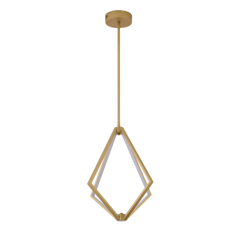 Lustre 8 lumières DEL en métal doré avec diffuseurs en silicone, Or