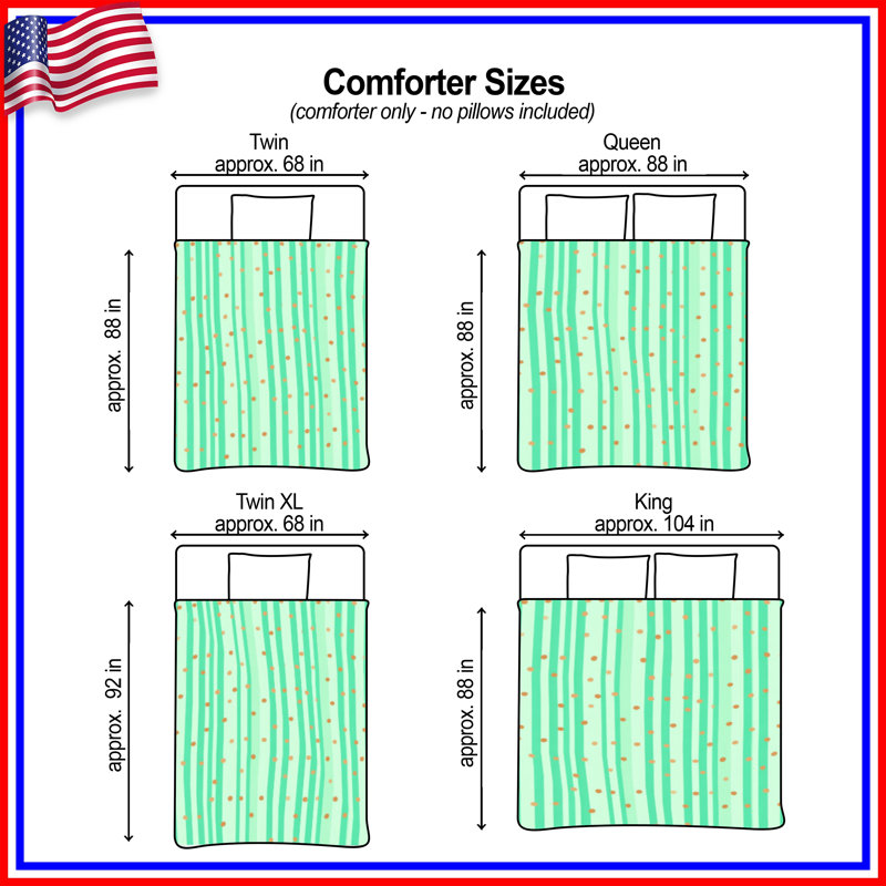 Green Stripes Bedding Pattern Comforter Modern, Queen