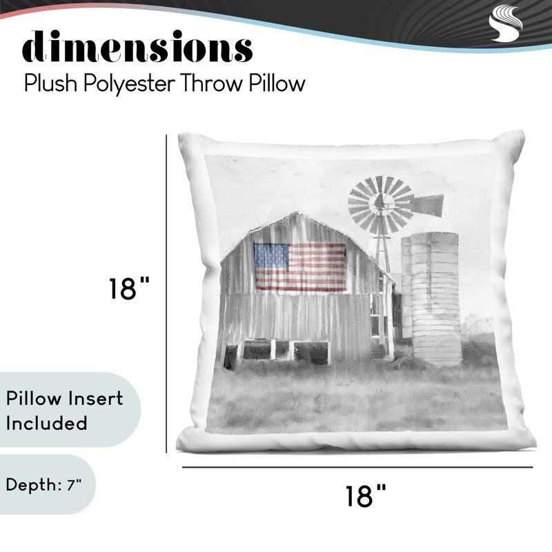 Coussin Grandfather's Barn with Flag