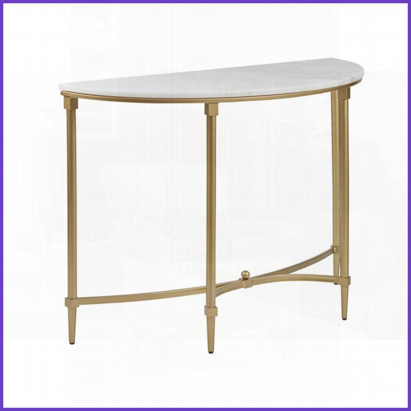 Table basse Bordeaux - plateau en marbre blanc Pieds en métal doré, centre de table élégant