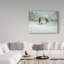 «Bonhomme de neige et enfants», reproduction d'art sur toile tendue-27484307