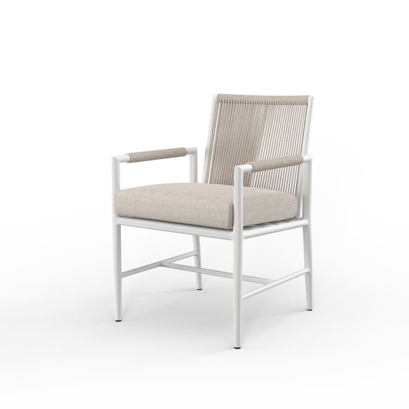 Sabbia Outdoor Dining Armchair, Echo Ash Sunbrella®