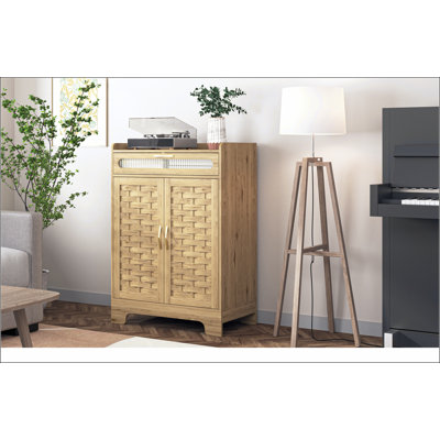 Coffee Bar Cabinet, Buffet Sideboard with Drawer And Adjustable Shelf, Barn Door Storage Cabinet