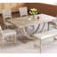 Ensemble de 6 tables de salle à manger en bois 6 pièces avec banc long et 4 chaises, style moderne, naturel