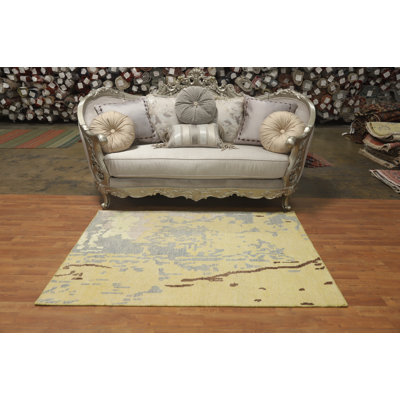 Tapis oriental moderne fait à la main 4 x 6 po