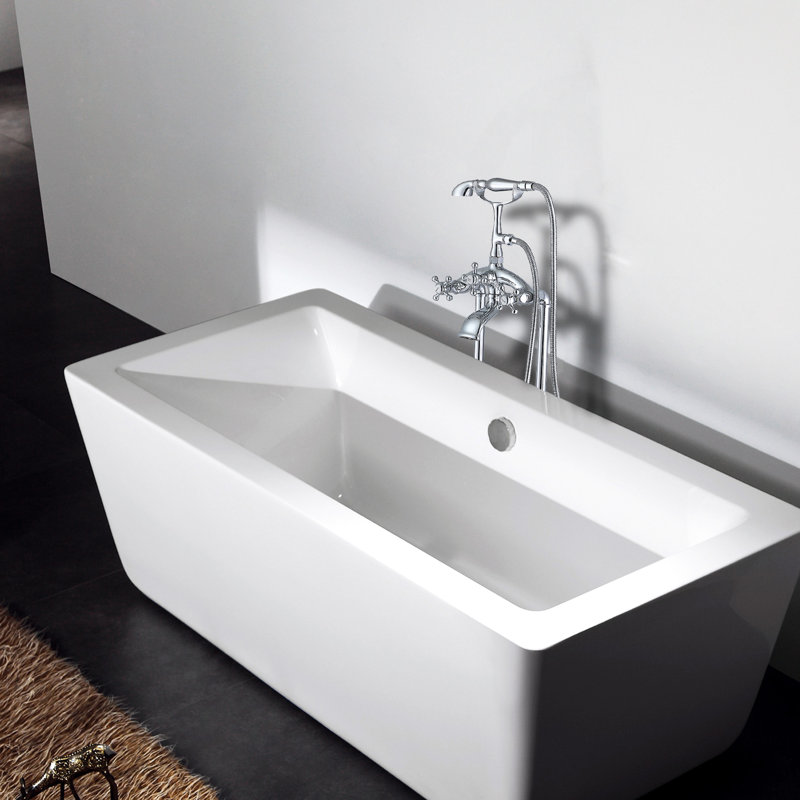 Robinet de baignoire autoportant avec douche à main - Métal, profondeur 40 po, largeur 10 po, hauteur, boîte de détail complète de 13 lb et instructions, jet de couverture complet pour chaque besoin, autoportant, Lb, 3,9 gal / min, emballage