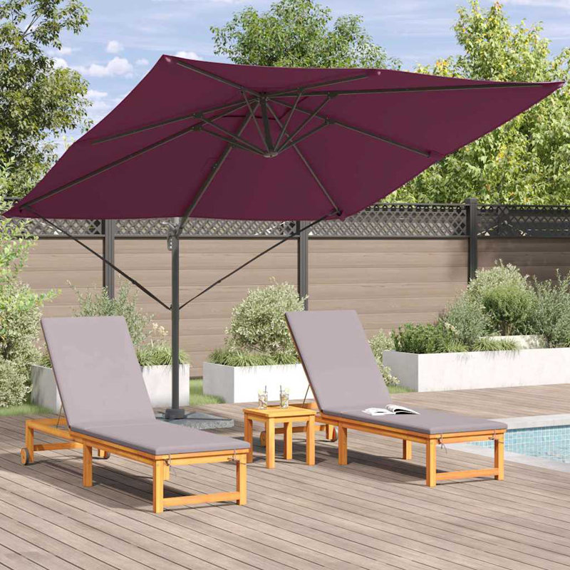 Cantilever Parasol, 265cm H x 285cm W x 285cm D, Dark Pink
