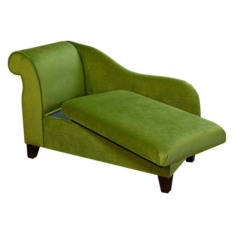 Upholstered Chaise Lounge, Green