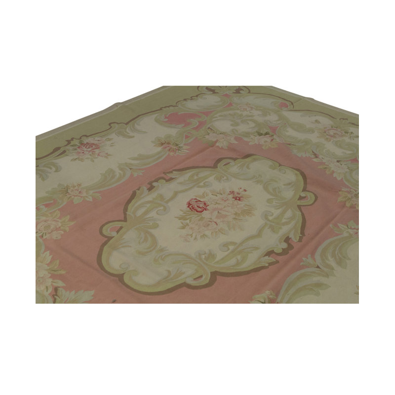 Hand-Knotted High-Quality Beige and Peach Area Rug