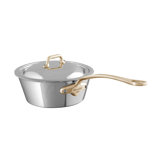 Mauviel M'cook B Splayed Saute Pan With Lid, Brass Handle, 2-Qt