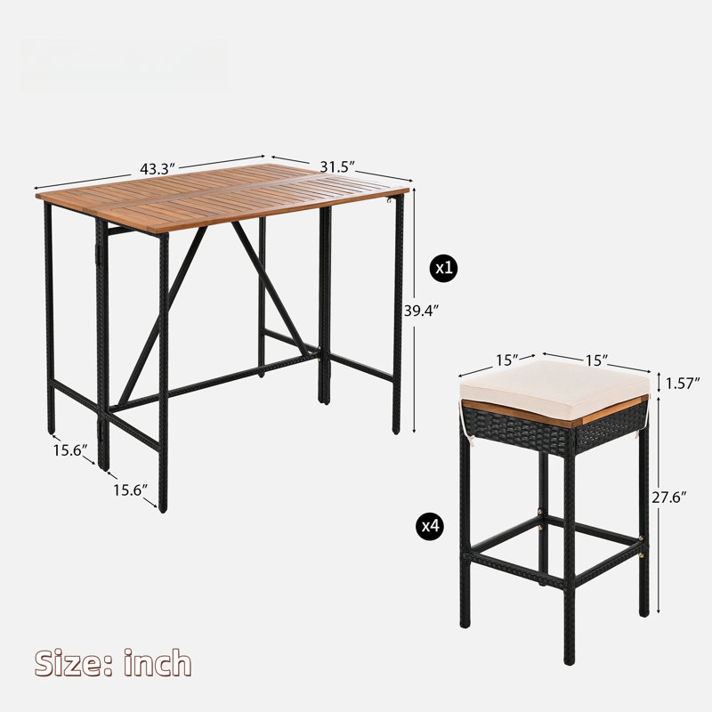 10-piece Outdoor Dining Table Sets Included 2 Foldable Tables And Eight Stools With Cushions