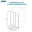 Cabine de douche à porte coulissante semi-sans cadre à 3 panneaux l 48 po x H 72 po avec verre trempé transparent de 5/16 po (8 mm)-124563412