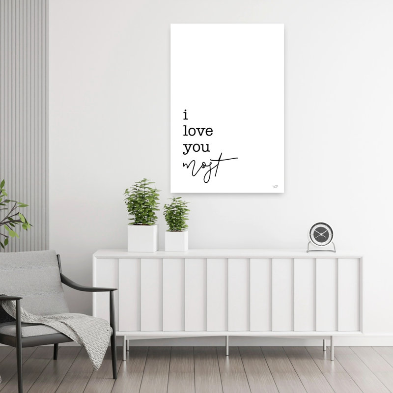 «I Love You», art contemporain abstrait 2 de 2, H 36 po x l 24 po