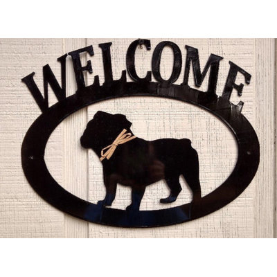 Enseigne d’accueil en métal english bouledogue Frostburg