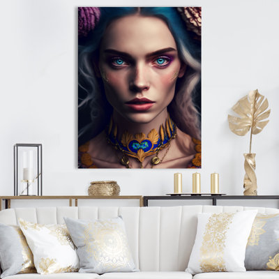 " Vintage Bohemian Woman With Blue Eyes II "