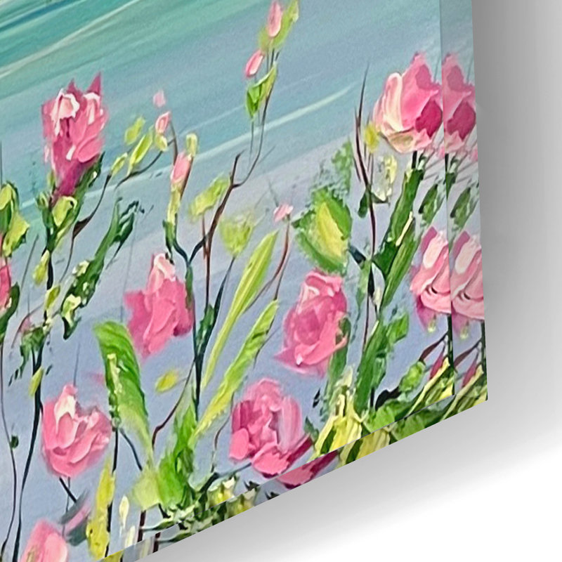 «Western Lake» par Estelle Grengs, art mural en verre acrylique, H 12 po x l 16 po x P 0,13 po