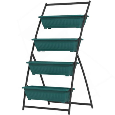 Plant Stand Grow Container,4-Tier Vertical Raised Garden Planter With 4 Boxes,For Vegetable & Flowers
