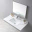 Plateau de meuble-lavabo 43 po x 22 po en pierre frittée avec lavabo en céramique et base stable