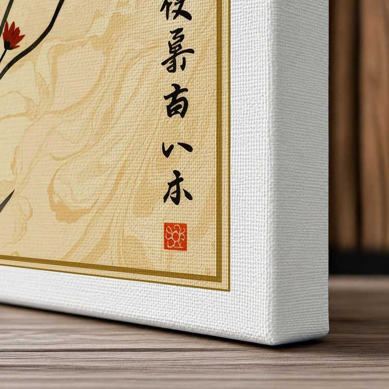 Golden Blossoms Botanical - Wrapped Canvas, 30x20 - 76.2 x 50.8 cm, White Border