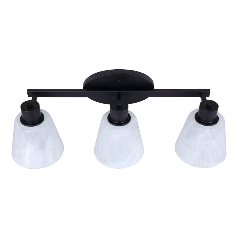 Abbotson Meuble-lavabo 3 lumières avec abat-jour en verre transparent, Nickel brossé