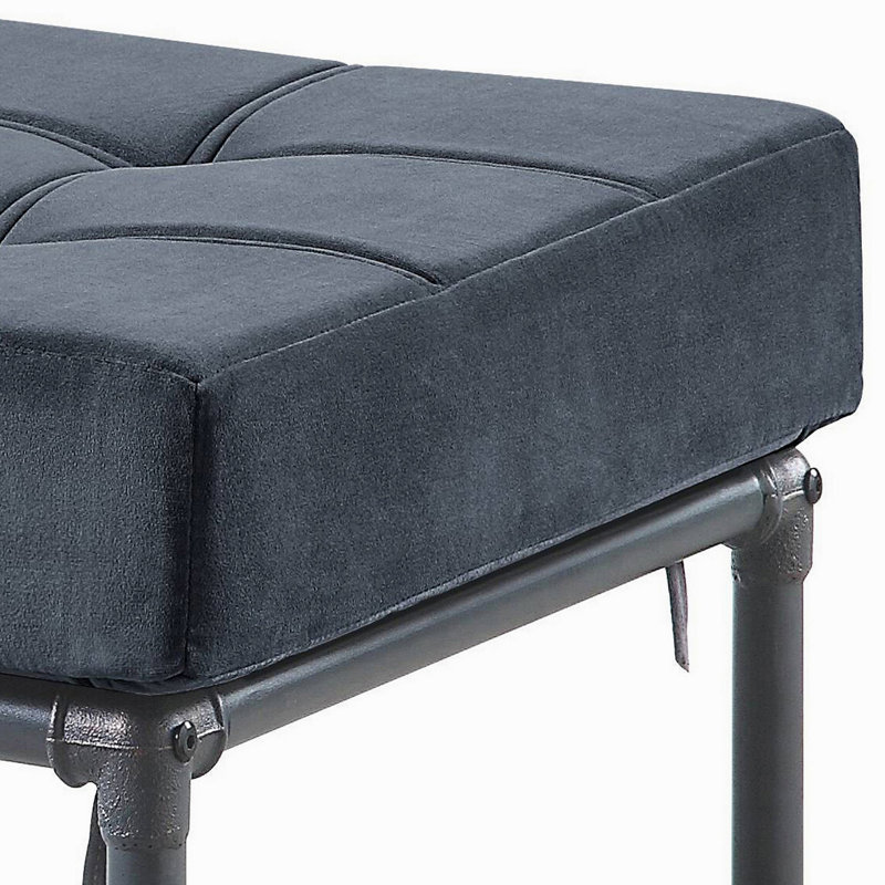 Grey And Sandy Grey Rectangle Ottoman