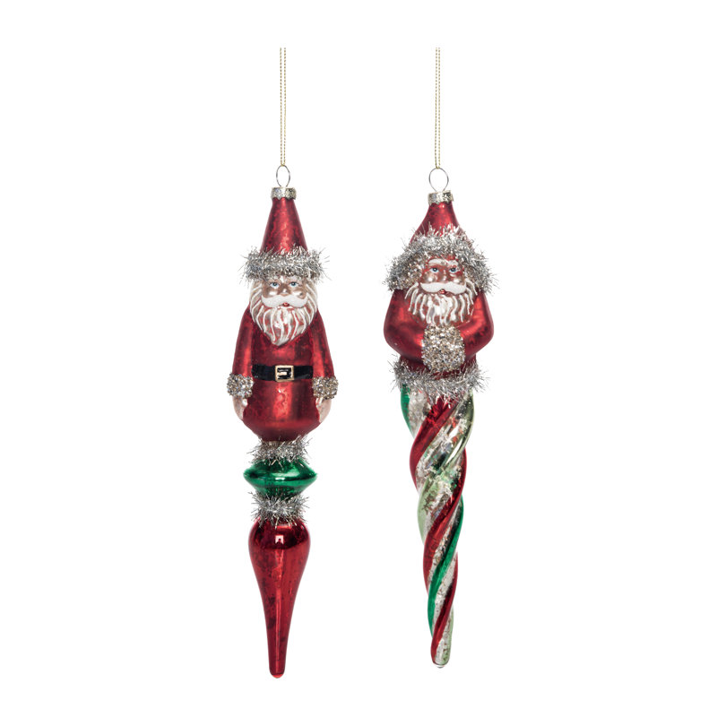  Ensemble de 2 décorations de Noël en verre