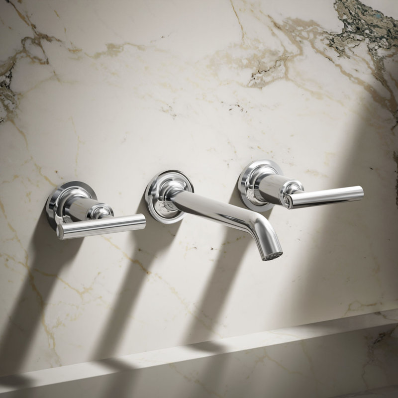 Purist® Wall-Mounted Bathroom Faucet, Polished Chrome, Lever Handle