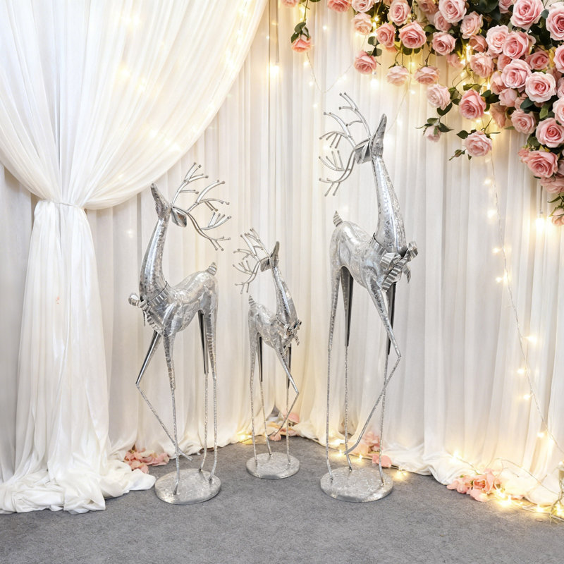 3PCS Deer Statues Large Freestanding Deer Ornaments