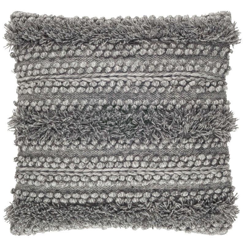 Zhara Stripe Indoor/Outdoor Decorative Pillow, Gray, Pillow Cover Only - No Insert