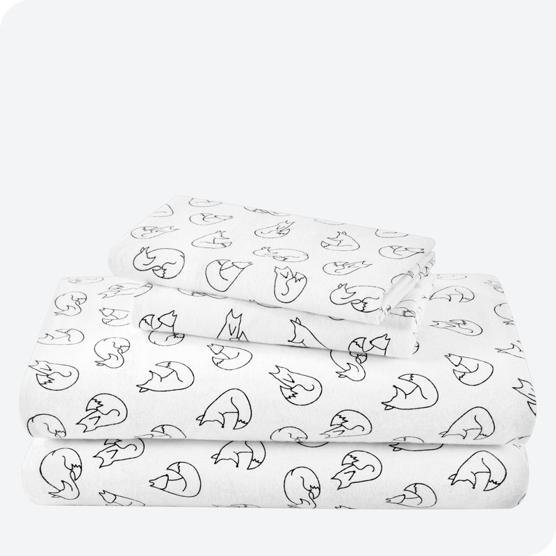 Flannel Machine Woven Sheet Set, King Sheet Set + Fitted Sheet + 2 Pillowcases